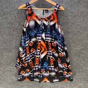 New Directions Tank Top M Tribal Aztec Print Boho Y2K Festival Sleeveless Blouse